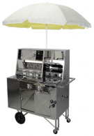CARRINHO 2 EM 1 - HOT-DOG E LANCHE INOX COM CHAPA/PRENSA R2 - MOD: 11407 - Código 713 CARRINHO 2 EM 1 - HOT-DOG E LANCHE INOX COM CHAPA/PRENSA R2 - MOD: 11407 - Código 713
