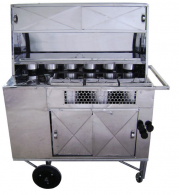 CARRINHO DE HOT-DOG INOX 3 MOLHEIRAS QUENTES E 6 FRIAS R2 - MOD: 12134 - Código 714 CARRINHO DE HOT-DOG INOX 3 MOLHEIRAS QUENTES E 6 FRIAS R2 - MOD: 12134 - Código 714