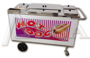 CARRINHO DE HOT DOG 120X60X84 CM COM CHAPA 60X30 CM ALSA - MOD: C.H. 3. - Código 1695 CARRINHO DE HOT DOG 120X60X84 CM COM CHAPA 60X30 CM ALSA - MOD: C.H. 3. - Código 1695